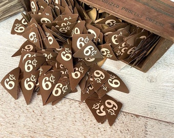 Antique price labels - 10 or 20 sheets - vintage store, Gummed label set, Ephemera for junk journal