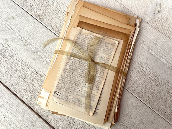 Material Paper - Antique English Letters Correspondence Junk Journal Paper