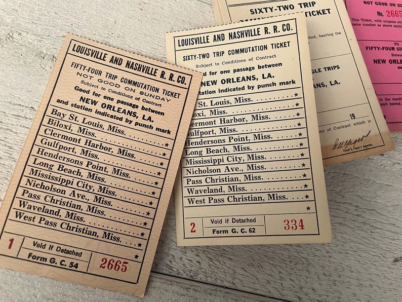 Vintage Train Tickets Large Paper Ticket Antique Railroads - Etsy