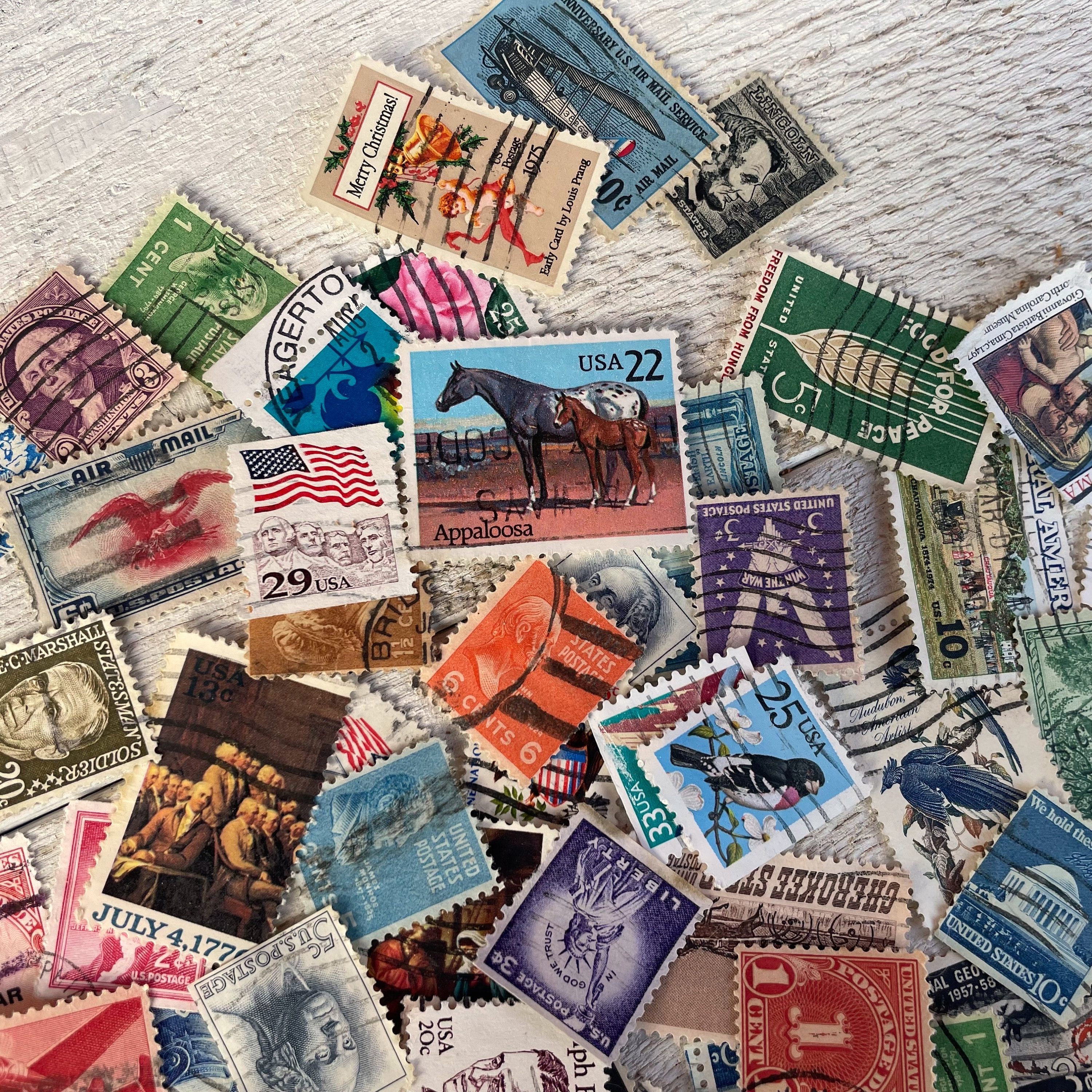 Vintage USA Postage Stamps Huge Set, Canceled Stamps, Used Off-paper ...