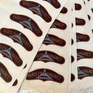 Vintage French large label sheets, Journaling labels, Champagne, Ephemera For junk journal