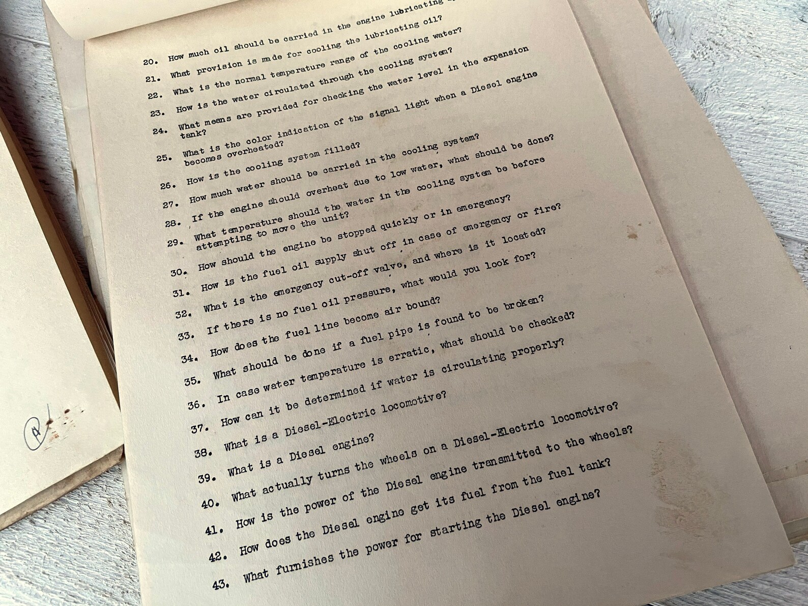 Vintage Qualification Test Railroad Company Firemen Exam Set Etsy