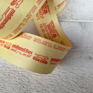 Vintage Busticket mit Fuchsmotiven, Quittungspapier mit Werbung, Vintage Ephemera, Junk Journaling, Fuchsjunge