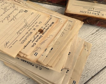 Vintage handwritten Rx prescriptions, Pharmacy, Old apothecary, Scrapbooking ephemera, 1910s, 5 or 10 sheets