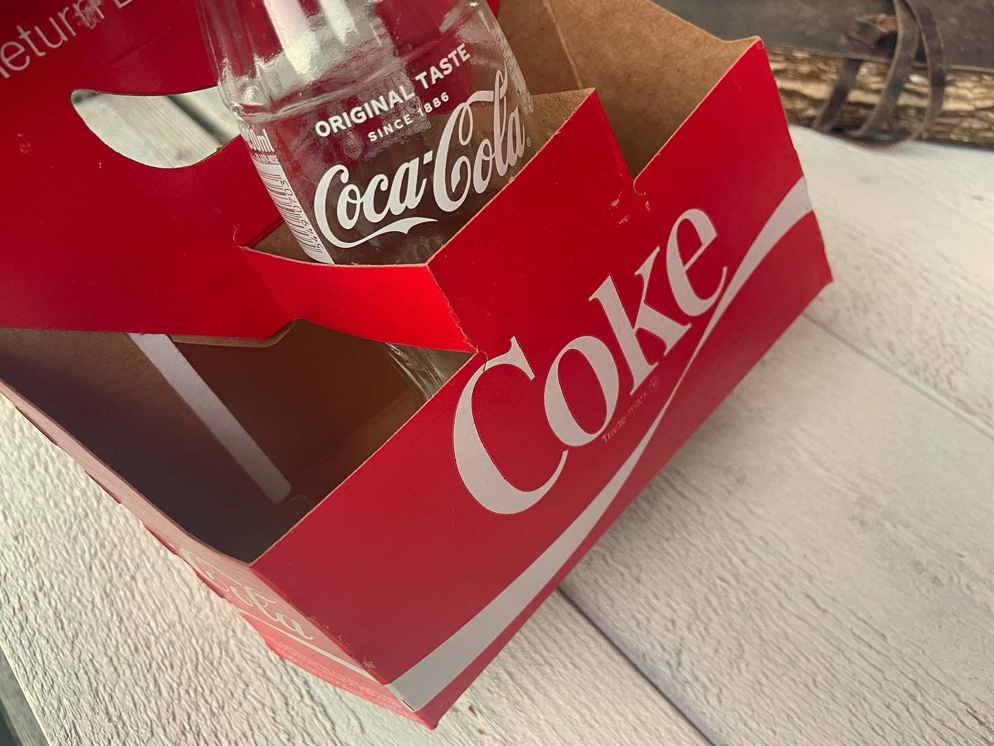 Vintage Coca Cola Bottle Rack, Unused Carton Basket, Office Decor