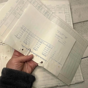 Vintage Finse salarisrapportbundel - Eén bundel met enkele vellen - Ephemera voor junkjournal