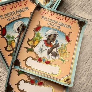 Etichette vintage per profumi inutilizzate - 5 fogli - Etichette di carta antica, Effimere di diario spazzatura, Per scrapbooking