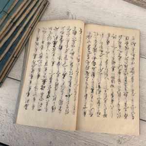 Antique Japanese Handwritten Book, Complete Soft Cover Book, Asian ...