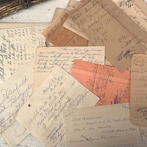 Antichi piccoli documenti effimeri del 1890 - 10 fogli - Ricevute di negozio, ritagli per diario spazzatura,