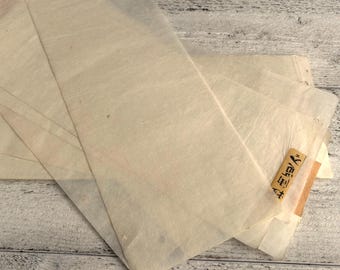 Antieke Japanse washi-papiervellen: 10 gewone vellen, kortstondige voor junkjournals