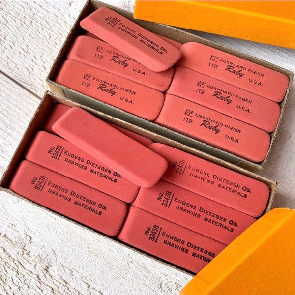 Vintage Erasers, Office and school supplies, Junk journaling, Nostalgy Retro, Eraser set of 3 or full box