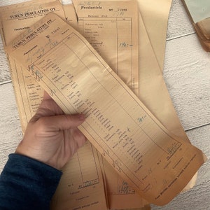 Vintage laundry receipts, Wholesale bundle, Aged paper for junk journal and scrapbooking, Large lot, 25 / 50 / 100 sheets image 9