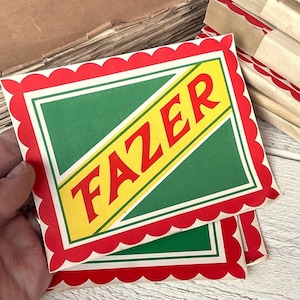 Etiquetas de doces finlandesas vintage, conjunto de etiquetas de propaganda, itens de diário de lixo, 15 folhas