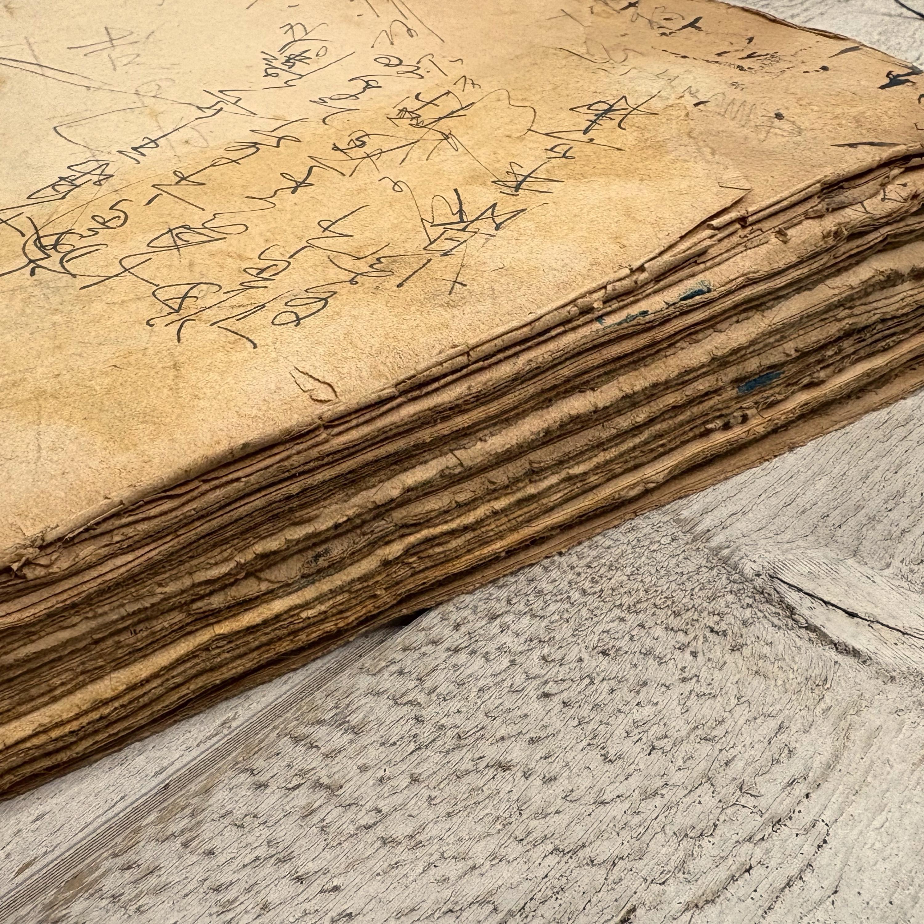 Vintage Japanese aged handwritten papers - 10 sheets - RANDOM pick, Ephemera For junk journal
