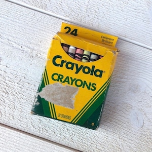 Pudełko na kredki Vintage Crayons 1990, Kolorowanka Crayola, Zabawki dla dzieci, Nostagia Retro, Rękodzieło, Dziennik śmieciowy