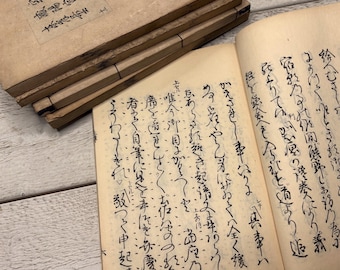 Antique Japanese book, Complete soft cover book, Asian writing, For junk journal, Paper ephemera