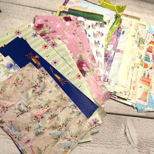 Set cadeaupapier, restjes inpakpapier voor junkjournal en knutselwerkjes - 10 vellen, assorti RANDOM