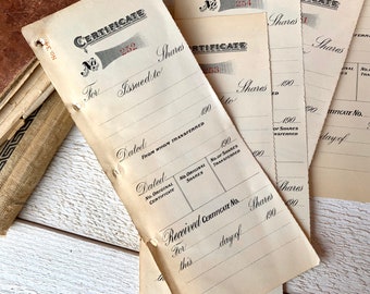 Antique certificates, Vintage ephemera for Junk journal