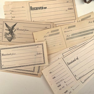 Assegni vintage inutilizzati - 5 fogli - banconote, materiale effimero per diario spazzatura e scrapbooking, carta sottile, ricevute di pagamento