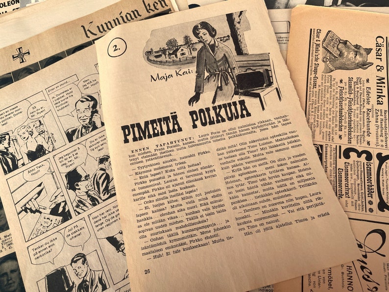 Sortiment med vintageblad för tidskrifter - 20 ark - Från olika tidskrifter, 1900- till 1990-tal, För skräpjournal, Ephemera för scrapbooking bild 8