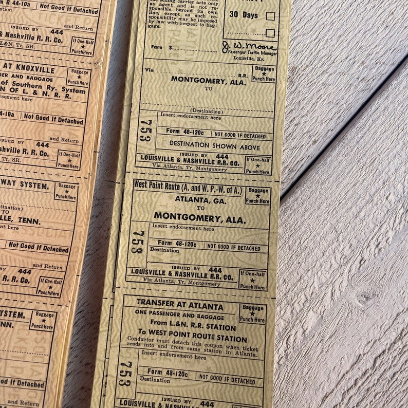Vintage Train Tickets, Large Paper Ticket, Antique Railroads Ephemera ...