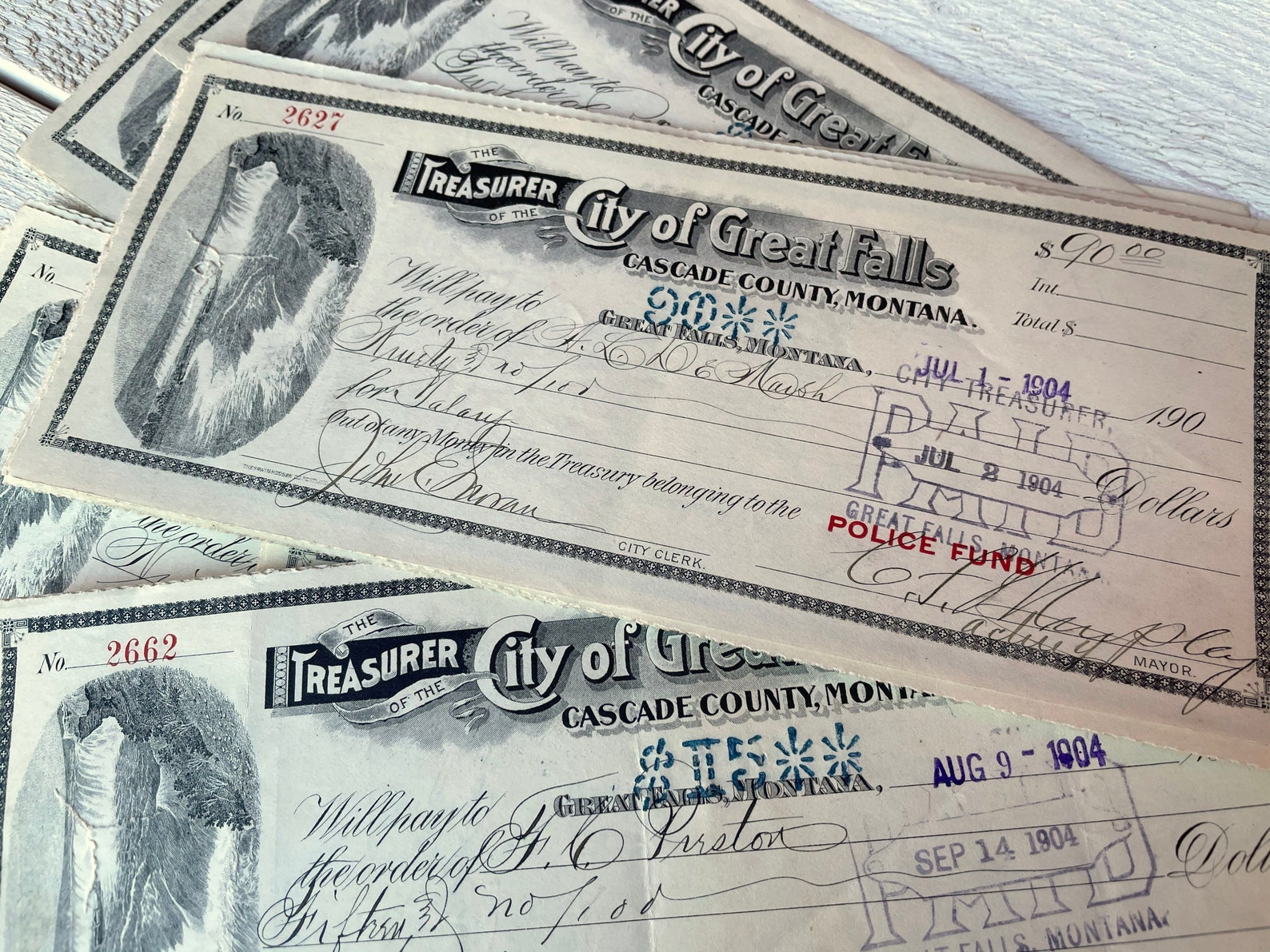 Antique Bank Checks Used Payment Check Vintage Ephemera Etsy