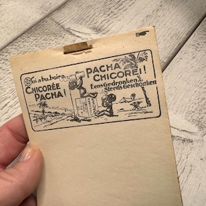 Folhas de memorando belgas vintage, papel para notas publicitárias, ilustração, para diário de lixo, 5 folhas