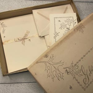 Juego de papelería vintage con temática de otoño e invierno, papel para correspondencia envejecido, tarjetas y sobres