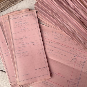 Rosa 1890er Jahre Kontopapier, Junk Journal Ephemera, Dokumente, Für Scrapbooking