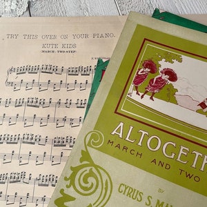 Libretto di spartiti musicali antichi, Grandi spartiti musicali, Materiale effimero vintage per diari spazzatura, Per scrapbooking