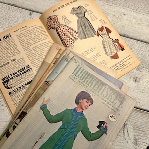 Rivista Vintage Workbasket, Artigianato Cucito Moda Cucina, una rivista completa, scelta CASUALE