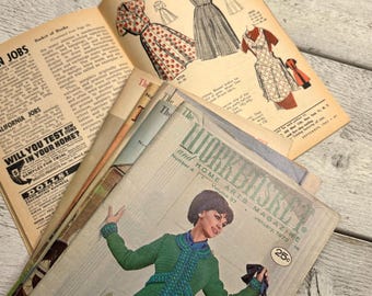 Vintage Workbasket magazine, Crafts Sewing Fashion Cooking, one Complete magazine, RANDOM pick