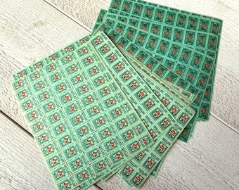 Vintage unused saver stamp sheets, Gummed labels,  Sperry& Hutchinson,  Ephemera for junk journaling