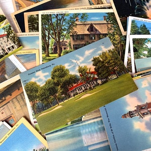 Tarjetas postales de lino vintage, efímeras coloridas para diarios basura y medios mixtos, tarjetas de felicitación, tarjetas texturizadas, recuerdos