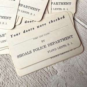 Biglietti di annunci vintage, controllo della proprietà della polizia, biglietti per scrapbooking, effimeri, diario di spazzatura, 10 fogli