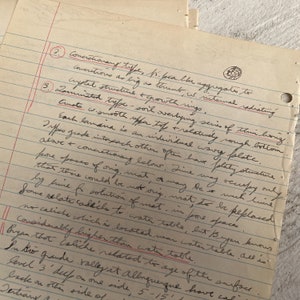 notes d'étude manuscrites vintage, papiers scolaires des années 1930, feuilles pour mémo manuscrites, articles éphémères de journal indésirable, 10 feuilles