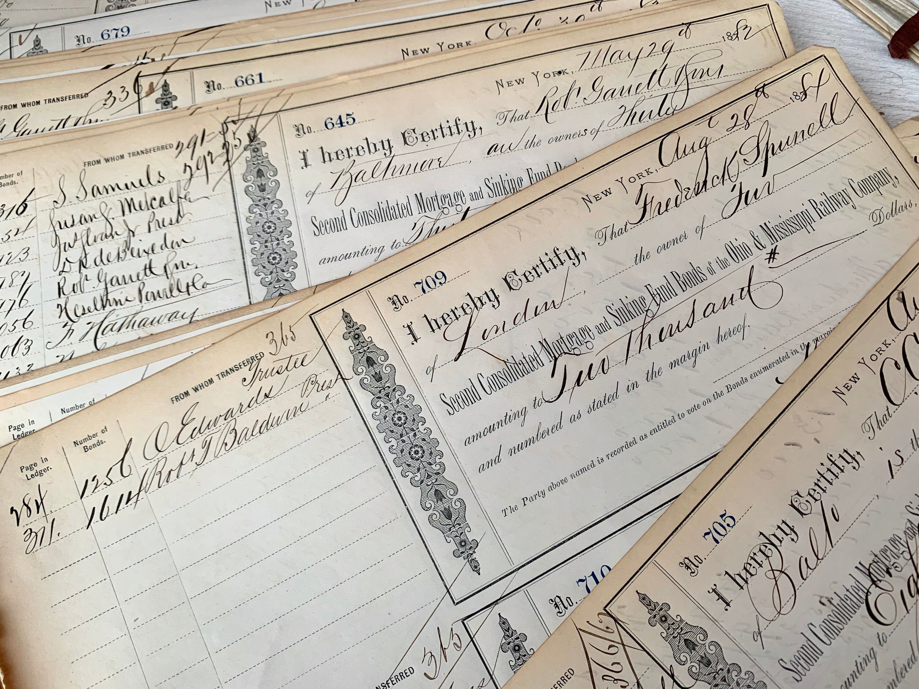 antique certificates vintage handwriting receipts mortage