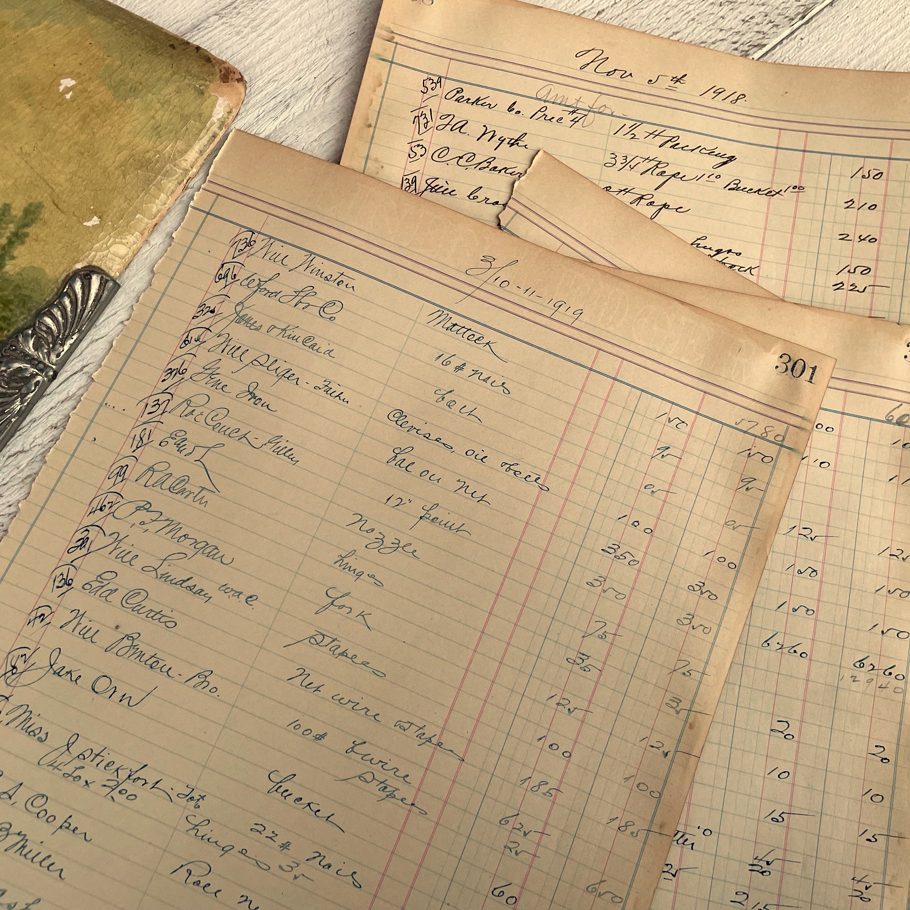 Antique Handwritten Ledger Pages 1910s, Vintage Junk Journal Ephemera ...