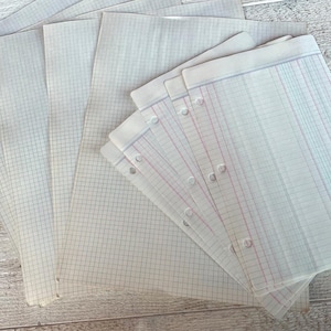 Juego de papel cuadriculado y de libro de contabilidad vintage, papel rayado para escribir, para diario basura, papelería, oficina, juego de 10 hojas