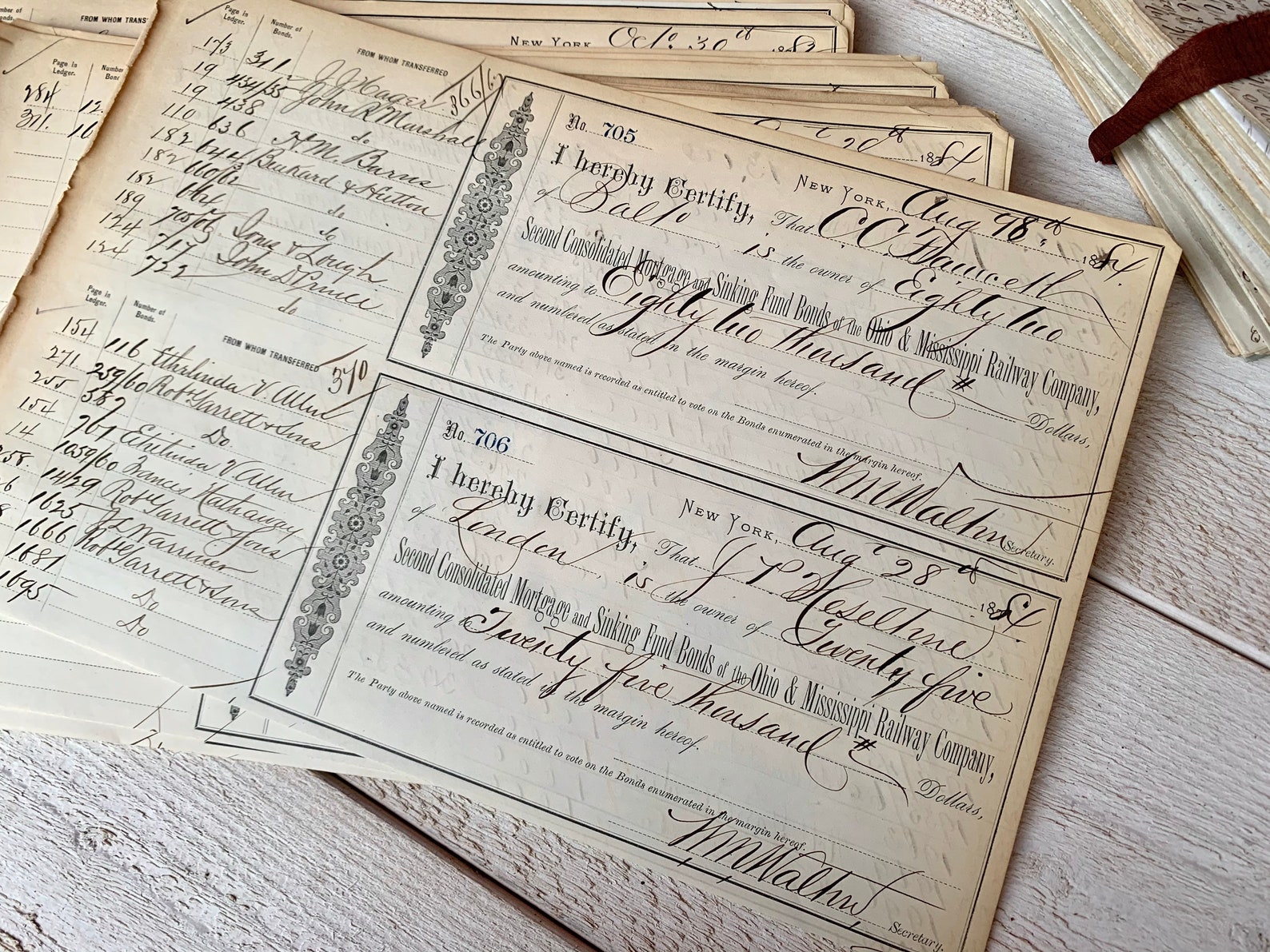 antique certificates vintage handwriting receipts mortage