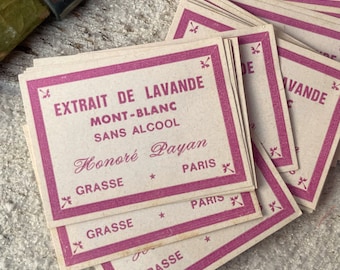 Vintage French parfume labels for crafts, Small advertisement, Neutral color theme, Scrapbooking ephemera, 10 sheets