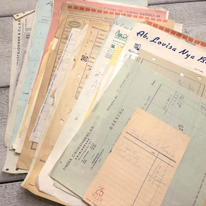 Vintage Finnish Ephemera - 50 or 100 sheets – Account Papers for Junk Journals