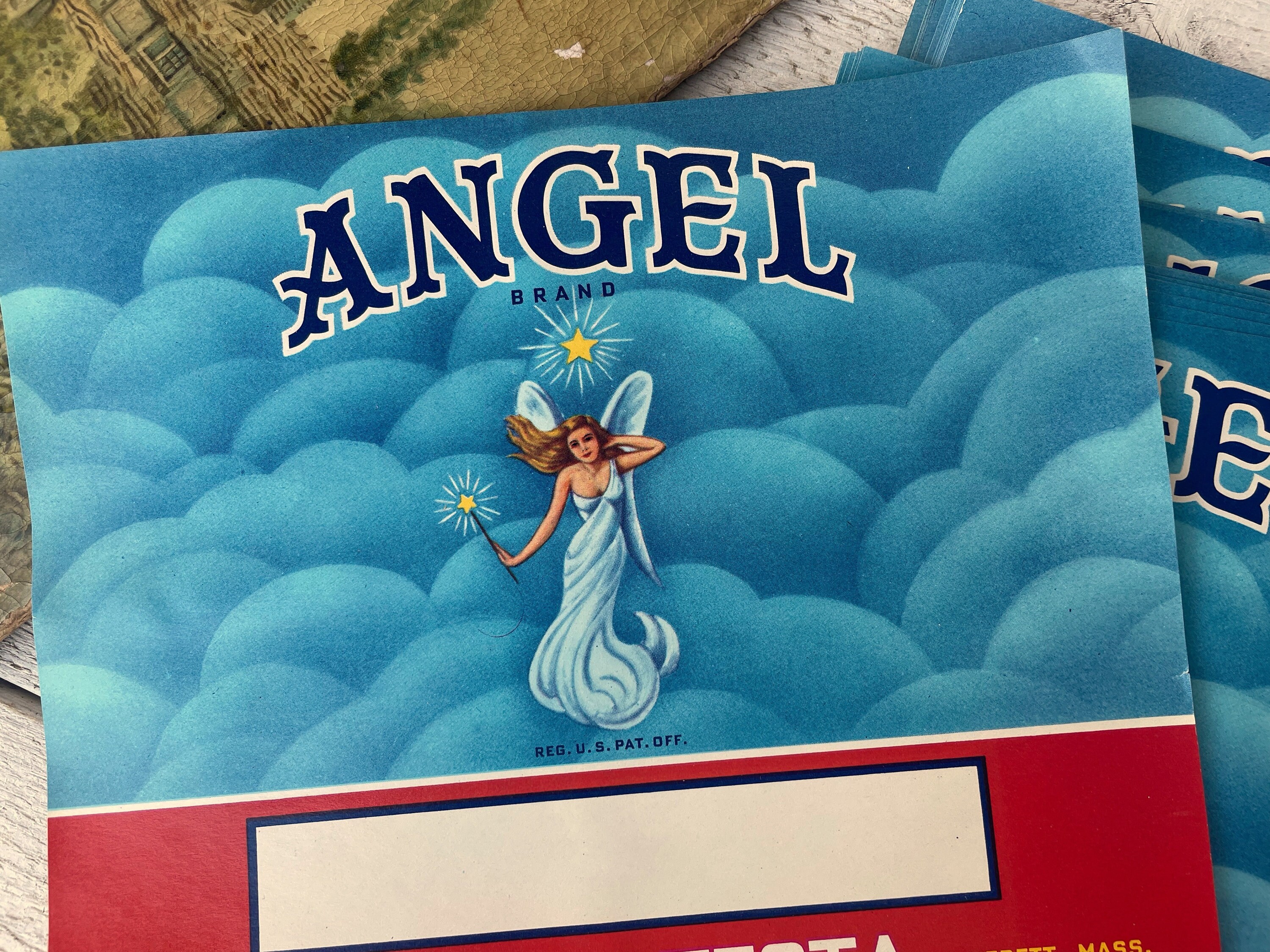 Vintage Angel Can Labels, Spiritual Theme, Ephemera for Junk Journal, 5 ...