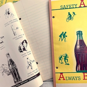 Libreta vintage de Coca Cola, papel de escribir para diario basura, papel de notas, hojas de carta con bloc completo, anuncio de Coca Cola
