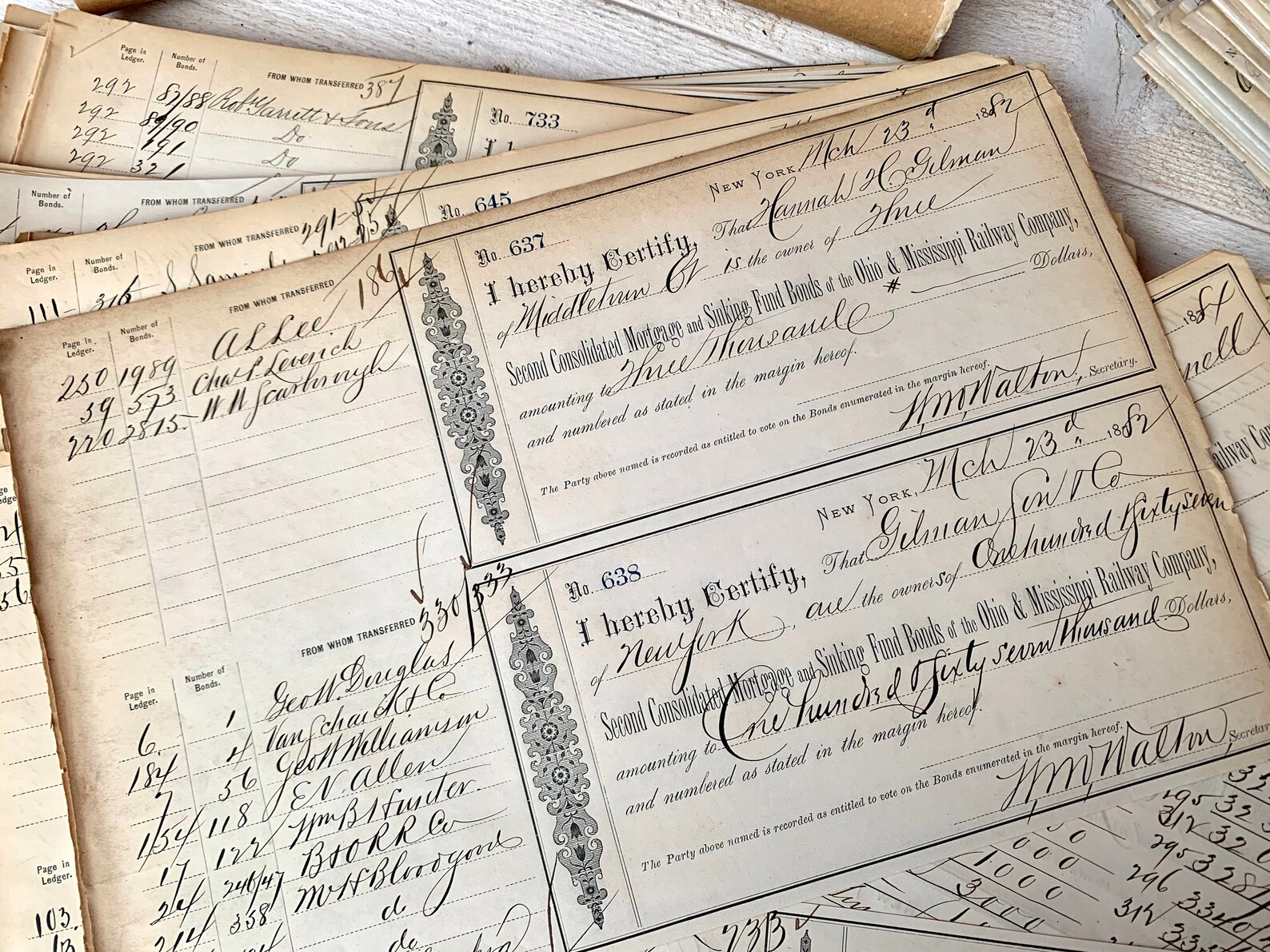 antique certificates vintage handwriting receipts mortage