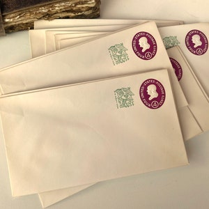 Sobres antiguos sin usar con franqueo en relieve, correo postal, efímeras de diario basura, 4 centavos revalorizados, 5 o 10 piezas