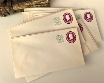 Vintage unused envelopes - 5 or 10 pcs - with Embossed postage, snail mail, Junk journal ephemera