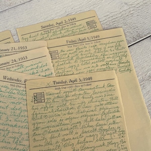 Französische Agenda Seiten - 10 Blätter - 1940er-50er Jahre - Für Junk Journaling, Vintage Ephemera, Ungarisch