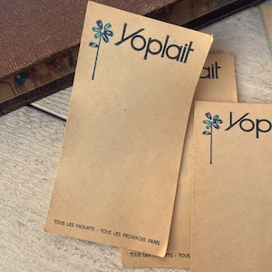 Folhas de memorando francesas vintage, papel para notas publicitárias, textura envelhecida, para diário de anotações, 5 folhas