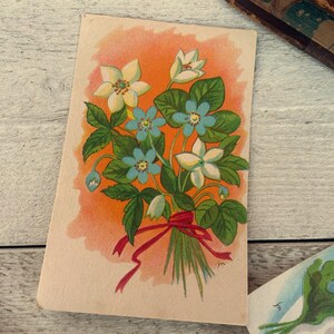 cartes postales de fleurs vintage, éphémères pour la journalisation indésirable et techniques mixtes, jeu de cartes inutilisées, 4 feuilles image 4